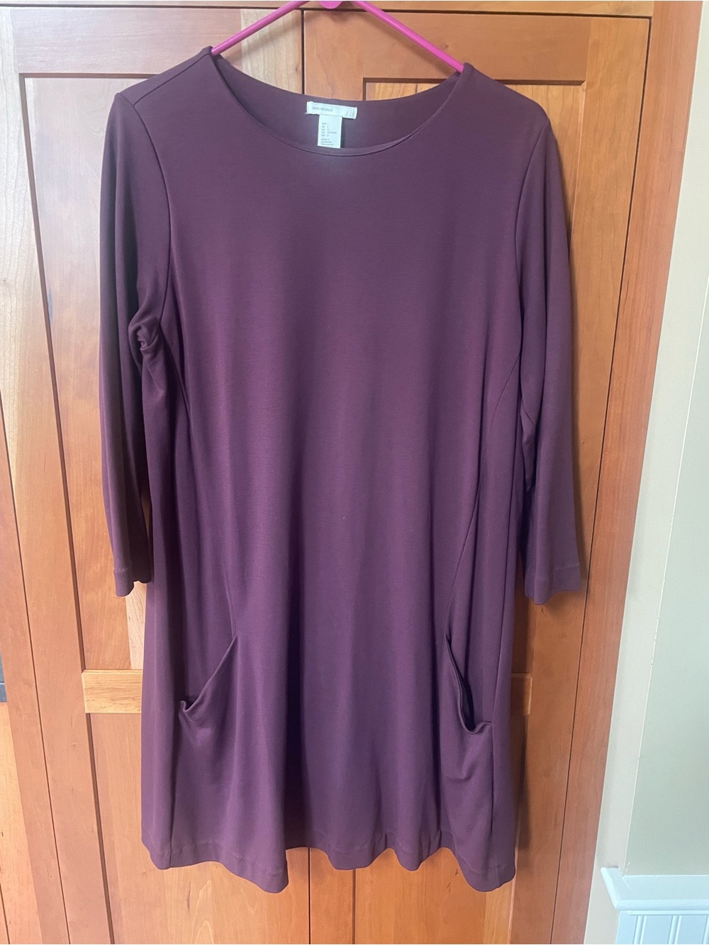 Women’s Shift Tunic with Pockets - Deep Plum